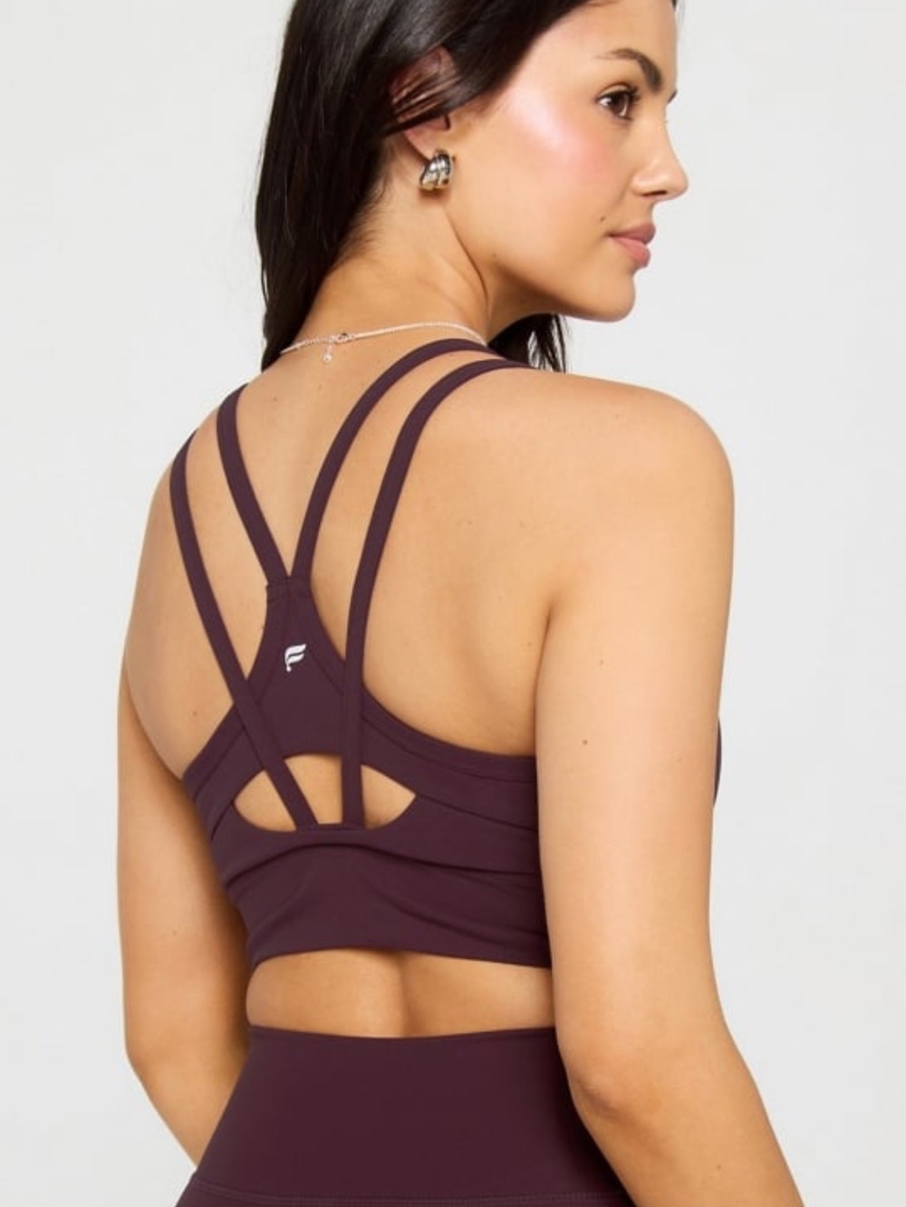 Fabletics Plum Double-Strap Sports Crop - Picture 3 of 5